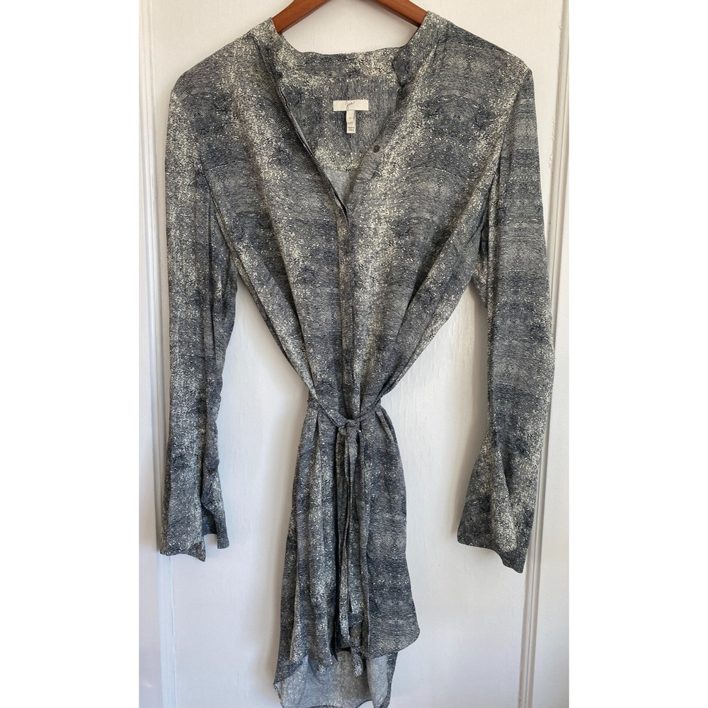 Joie Long Sleeve Python Print Dress with Flutter Cuffs Sleeves Women's Sz Small